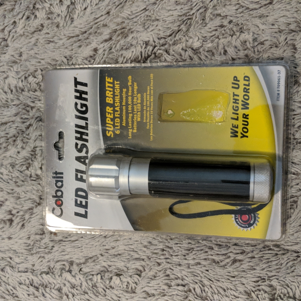 3/$35.00 COBALT w/6 LED BULB FLASHLIGHT SUPER BRIGHT